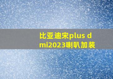 比亚迪宋plus dmi2023喇叭加装